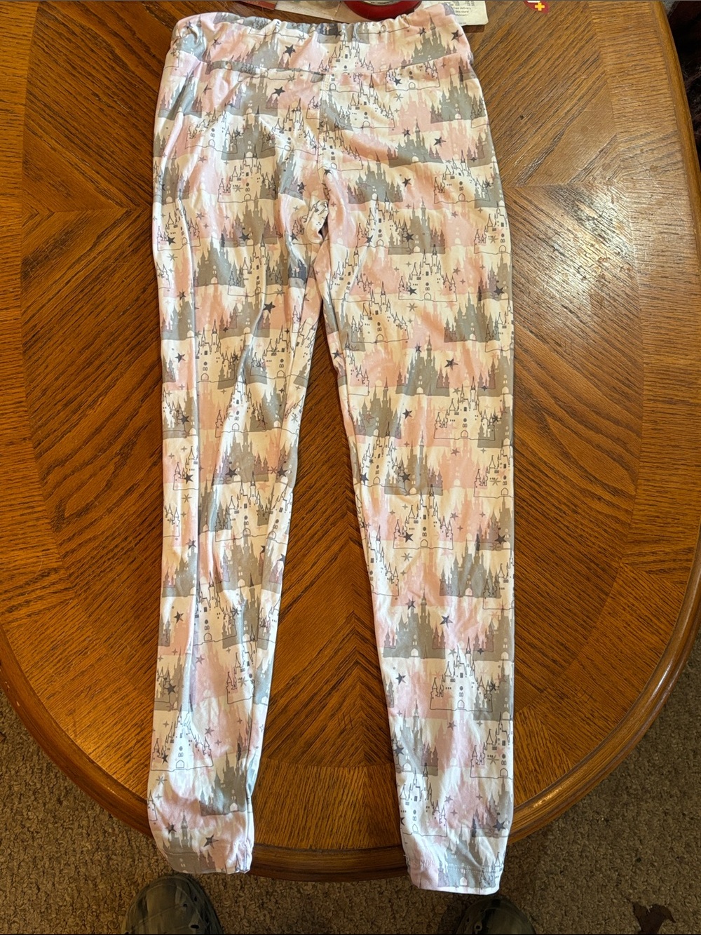 Disney Women’s Castle Print Leggings - Pink & Gray